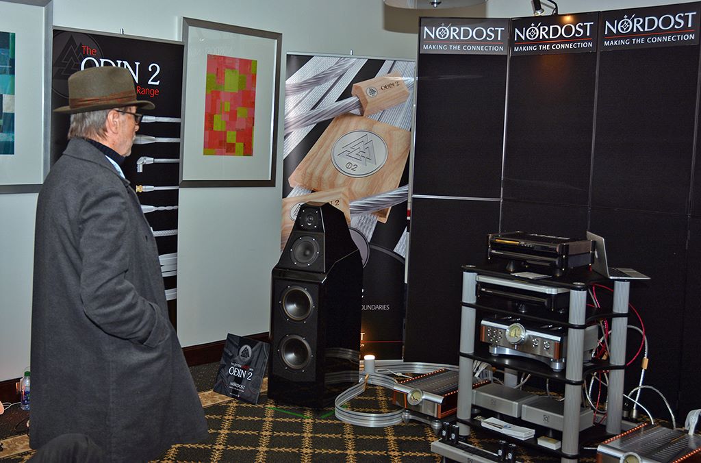 Inner Ear Magazine's Ernie Fisher enjoying the Nordost room at TAVES