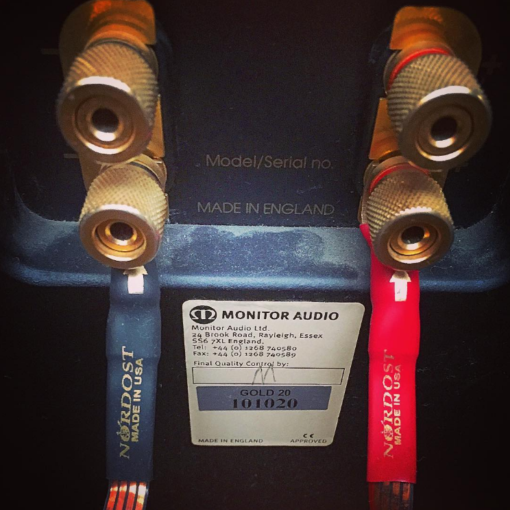 Nice picture from @acido_ of Monitor Audio with some classic Nordost cables "#madeinengland, #madeinusa" 